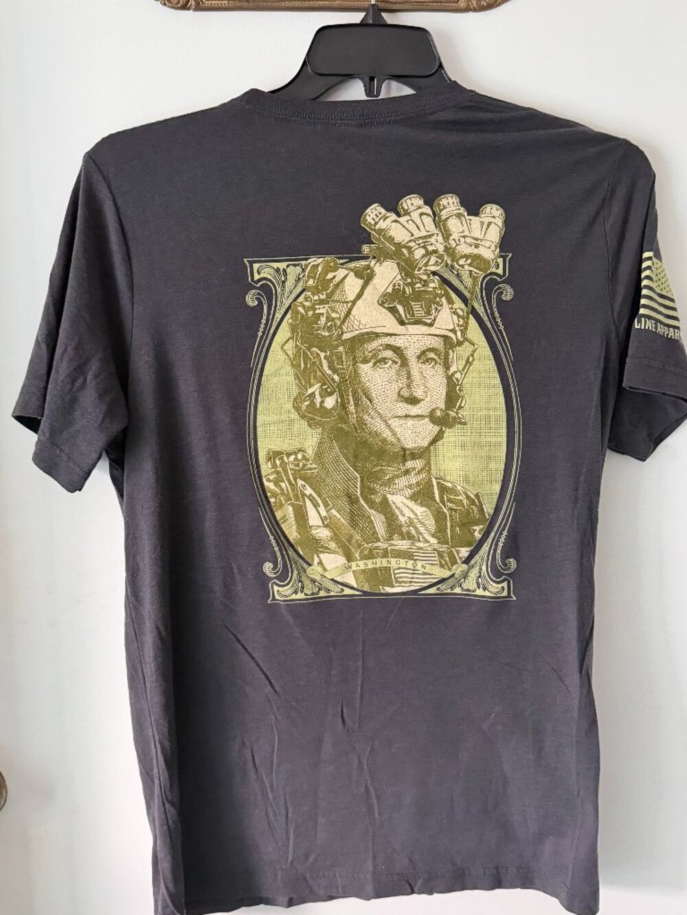 Nine Line Apparel T-shirt George Washington in Pilot Helmet Graphic Large